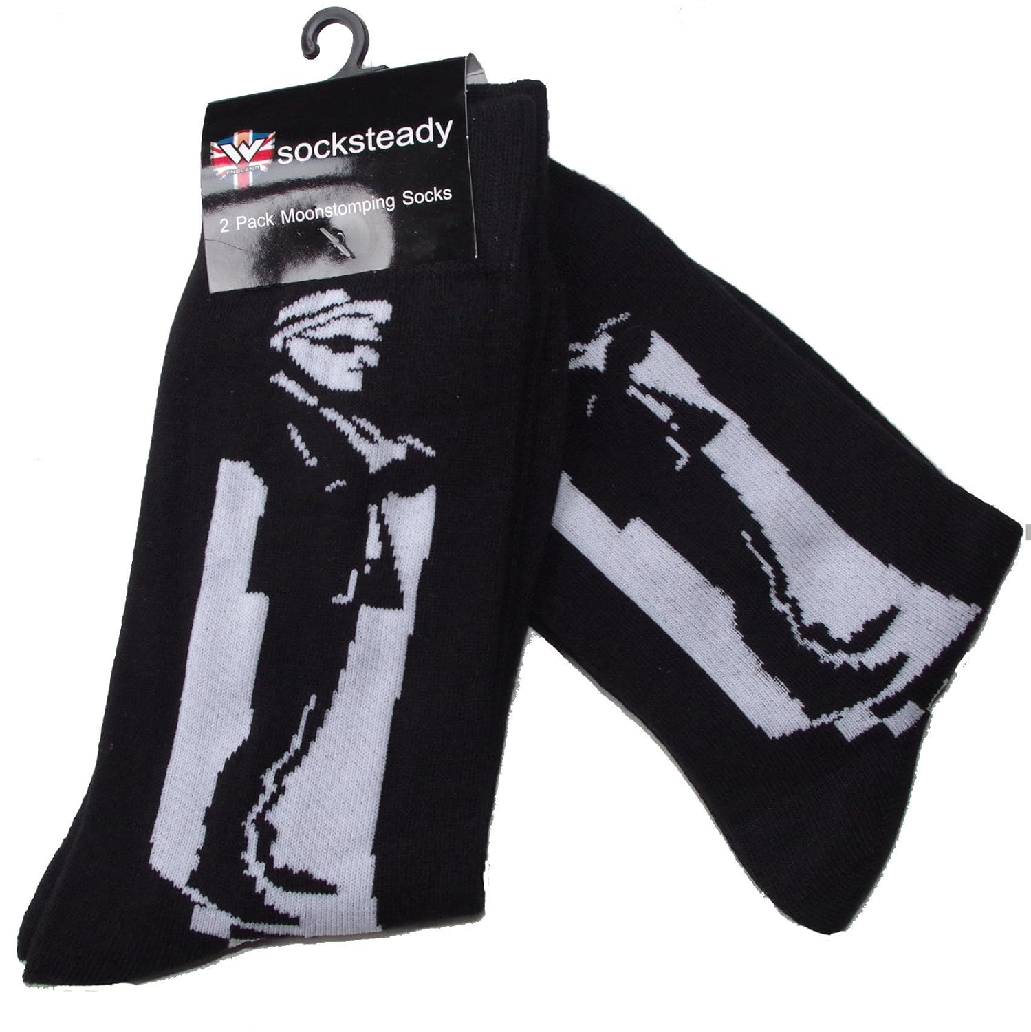Calcetines Warrior para hombre Negro Black with White Detail Calcetines