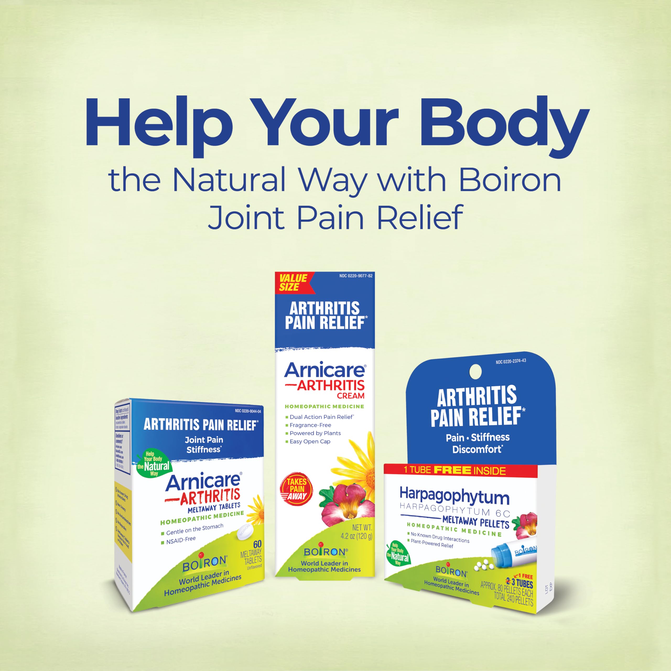 Boiron Arnicare Arthritis Cream for Pain Relief of Knees, Hands, Wrists, Elbows, Joints & Muscles – Quickly Absorbed & Fragrance-Free – 2.5 oz