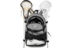 HMLIN OUTOOORS Lacrosse Bag with Two Sticks Holder,field hockey bag Separate Shoe Space with External Buckle Straps to Fix Helmet and Other Lacrosse or Field Hockey Equipment