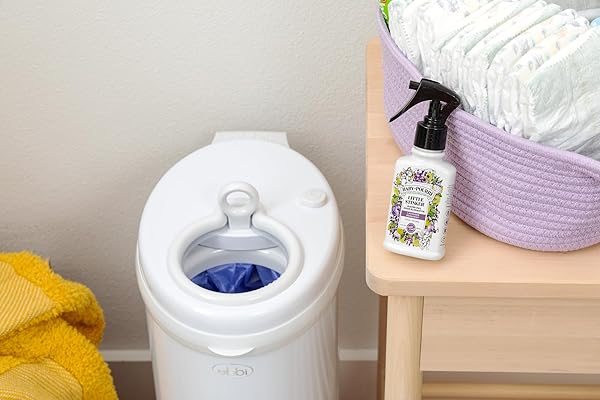 BABY-POURRI LITTLE STINKER DIAPER PAIL DEODORIZER SPRAY, 3.4 FL OZ, UP TO 150 USES, ODOR FRESHENER WITH ESSENTIAL OILS, NURSERY ESSENTIALS, LAVENDER, BERGAMOT, EUCALYPTUS & VANILLA SCENT