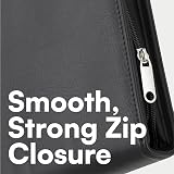 H&S Conference Folder A4 Zipped Leatherette Padfolio with Ring Binder view 4