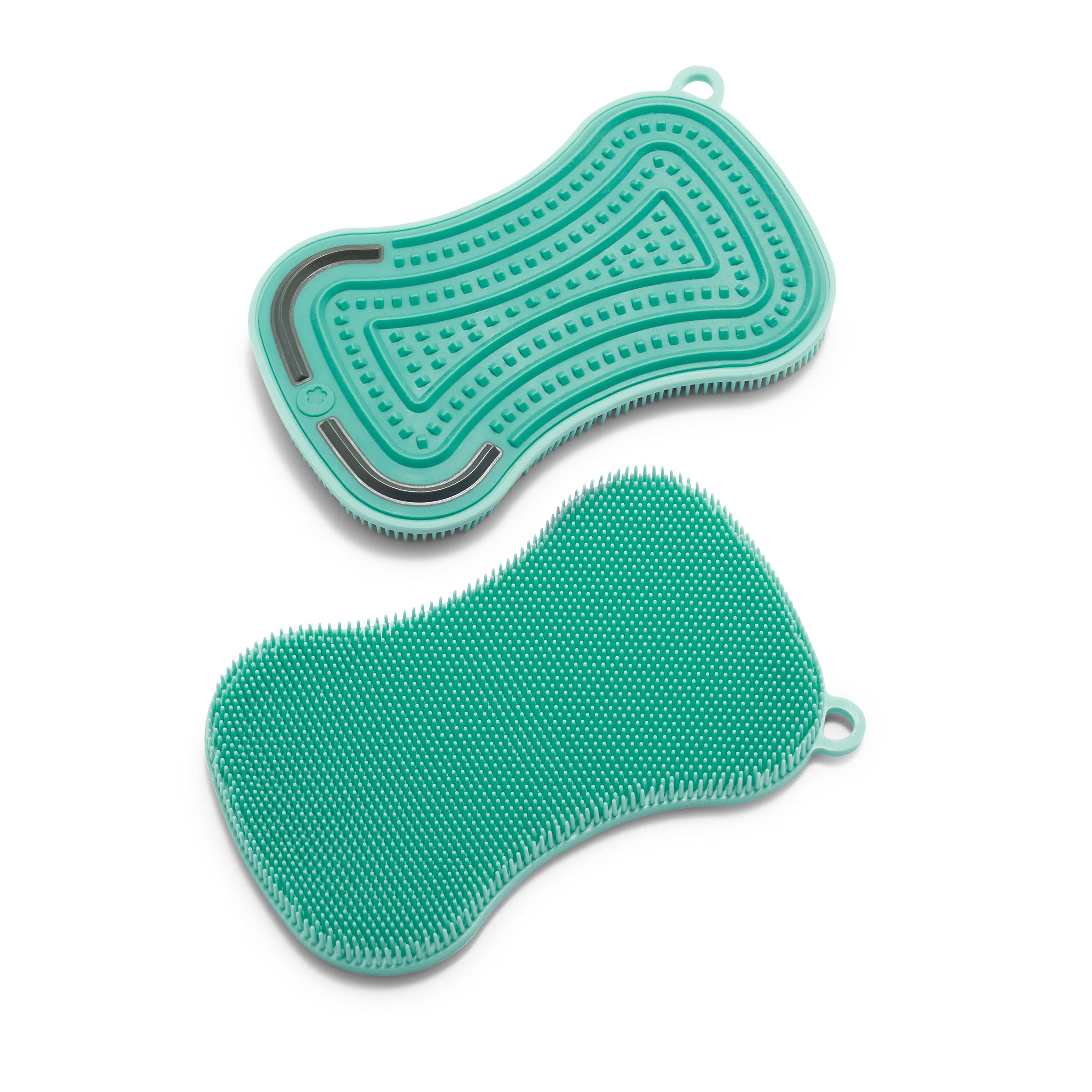 Photo 1 of GreenLife Reusable Multipurpose Silicone 2 Pack Sponge and Scrubber, Hygienic and Odor Resistant Dish Washing, Scratch Free Cleaning, Dishwasher and Microwave Safe, BPA Free, Turquoise