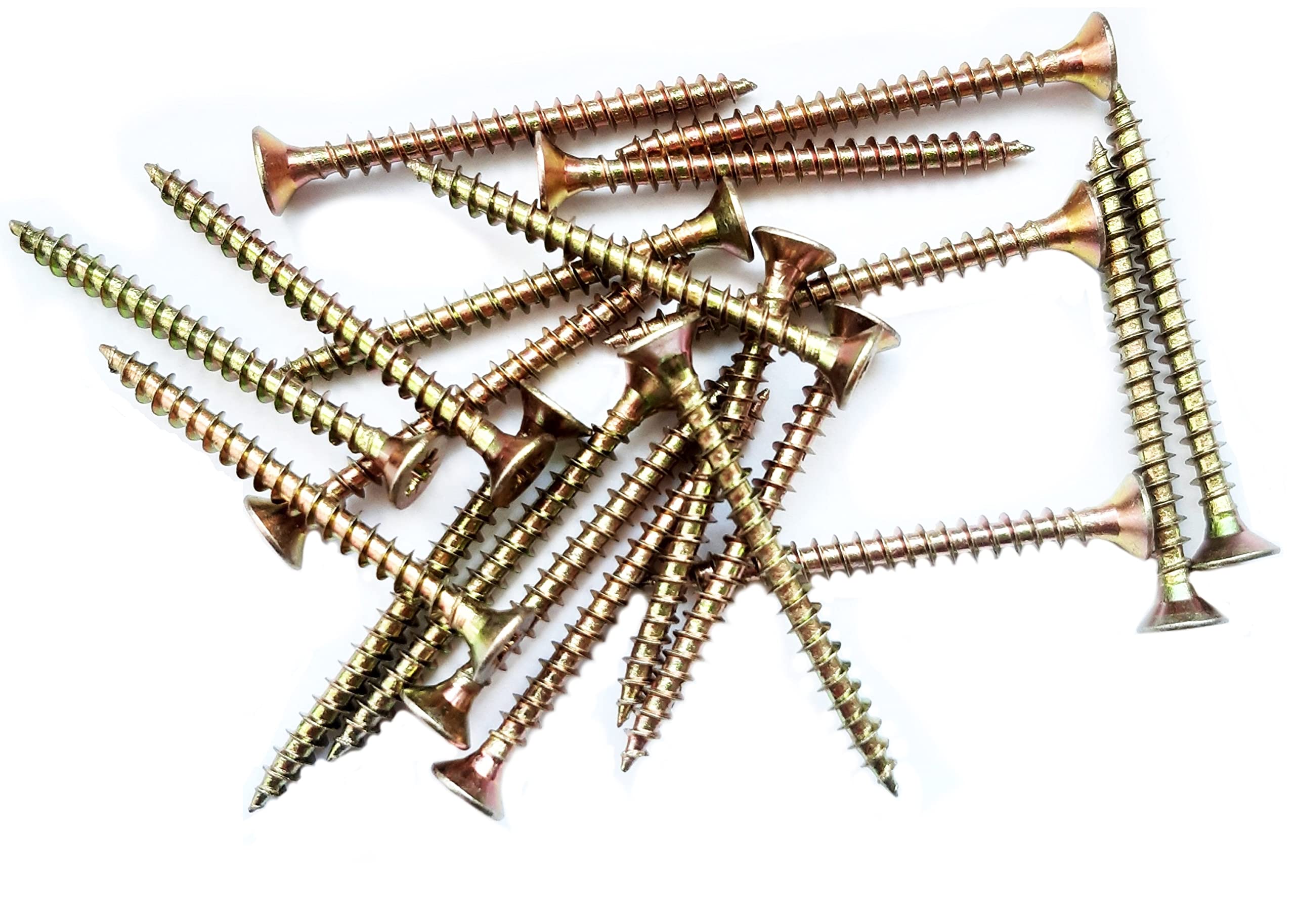 M4 Wood Screws Zinc Plated Yellow Full Thread Self-Tapping Long (0.16" x1.77") 4.0 x 45mm Box of 100pc