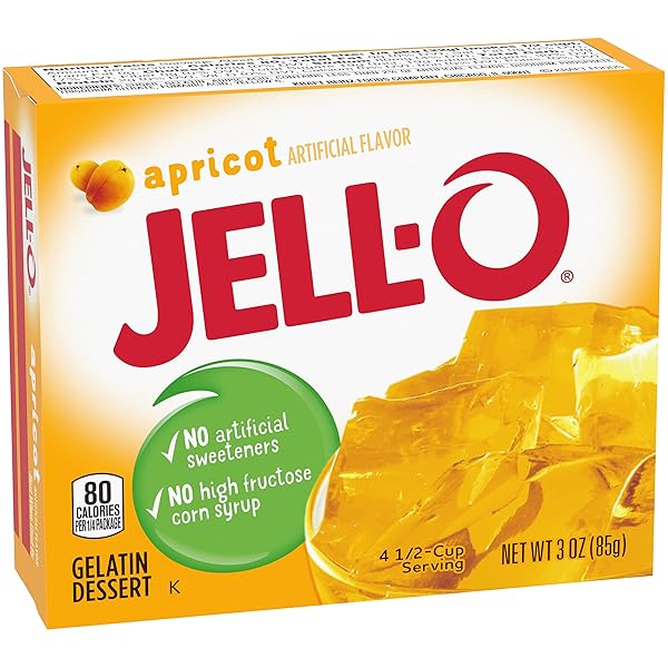 JELL-O APRICOT GELATIN DESSERT 3 OUNCE BOXES (PACK OF 4)