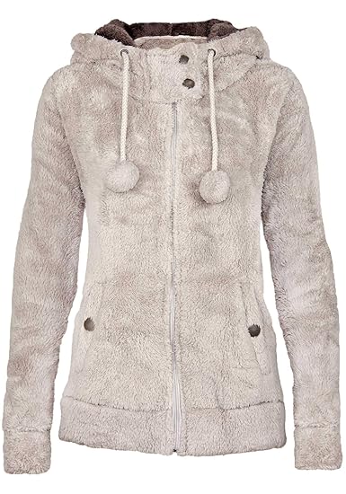 Urban Surface Damen Fleecejacke mit Öhrchen und Kapuze