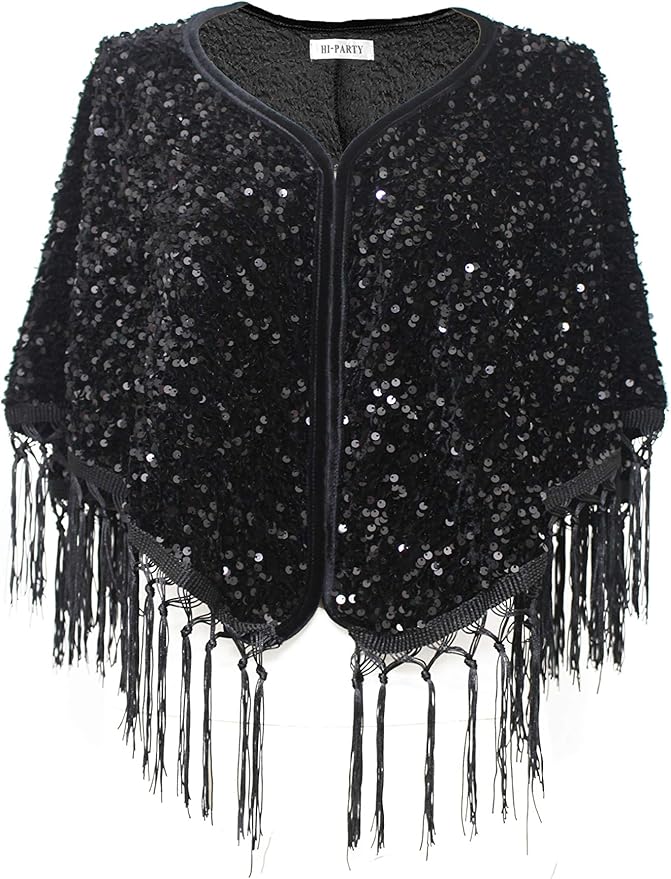 Women's Sequined Shawl Starry Sky (Black) Fashion