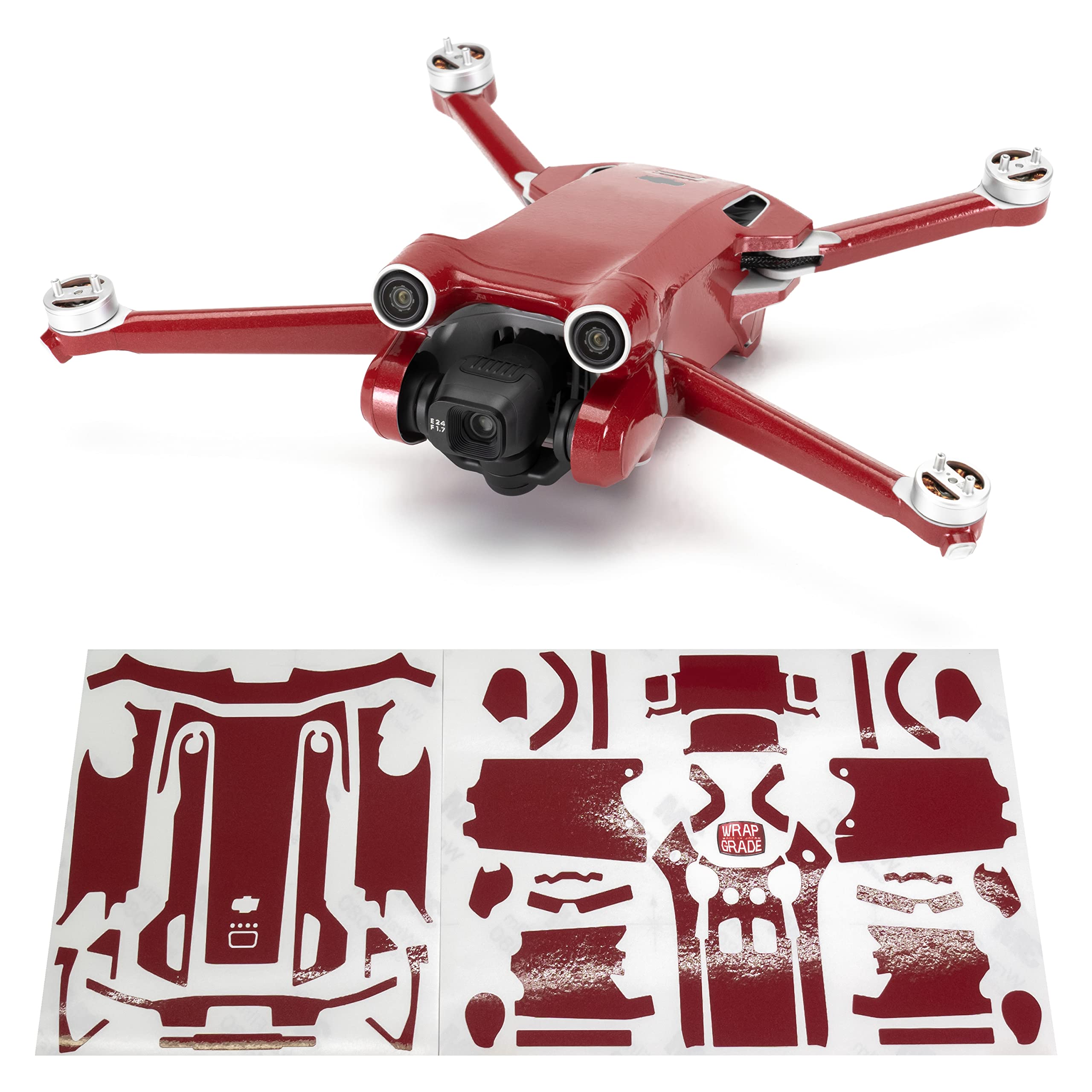 WRAPGRADE Skin Compatible with DJI Mini 3 Pro (JAPAN RED) — image 1
