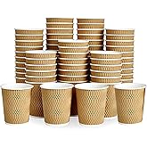 Ecoghar 5 oz Disposable Paper Cups - Pack of 100, Eco-Friendly Biodegradable Drinkware Ideal for Hot/Cold Beverage Drinking Cup for Water, Juice in Parties, BBQ, Travel & Events 150 ml (5 OZ), Brown