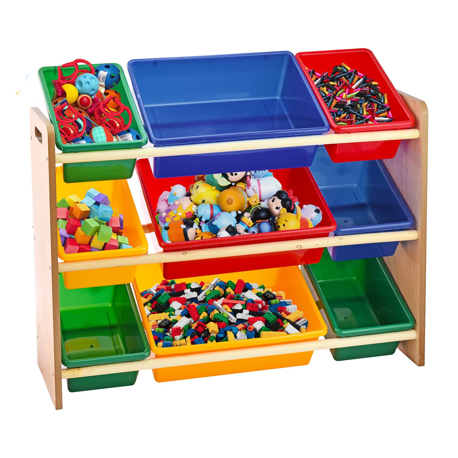 Taylor & Brown 3 Tier Toy Storage Unit Rack Organiser with 9 Plastic