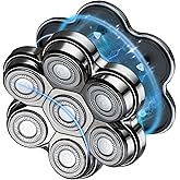 Magnetic Head Shaver Replacement Heads 7 Double Ring Waterproof Rotary Razor Blades for Bald Men Compatible with Freebird wyklaus shpavver (Silver)
