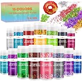 HTVRONT Holographic Chunky Glitter for Crafts - 15 Colors, Each 10g | Fine Mix Chunky Glitter for Crafts and Arts, Resin, Nails, Tumblers, Painting, Epoxy