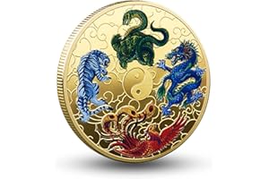 Gimilang Chinese Ancient Mythical Creatures Lucky Coin Lottery Ticket Scratcher Tool - Chinese Good Luck Charms Challenge Coin