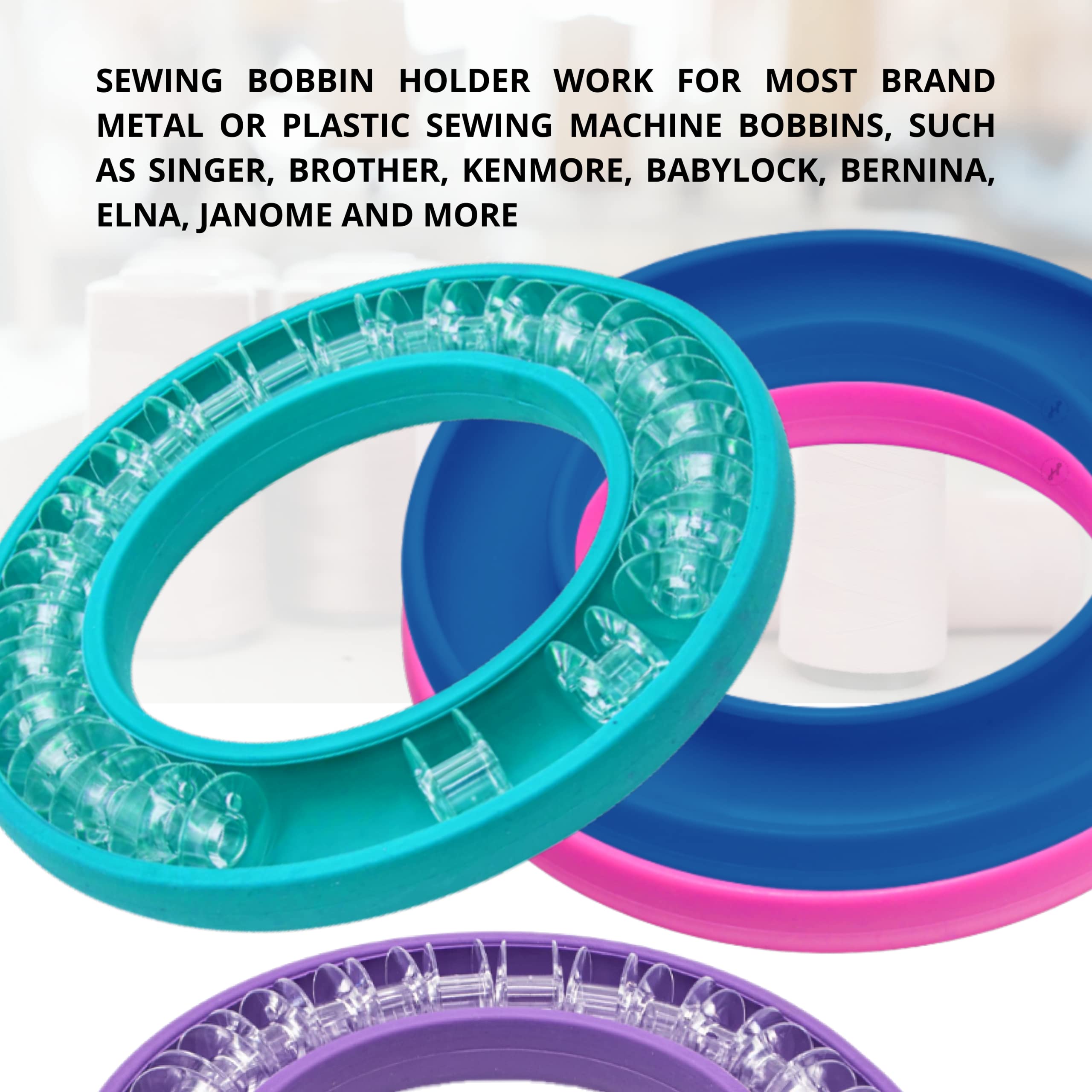 4 Pack Round Bobbin Holder Bobbin Organizer Bubbin Organizer Keeper for Metal or Plastic Sewing Machine Rings Silicone Sewing Tools Handicraft Ring Keeper