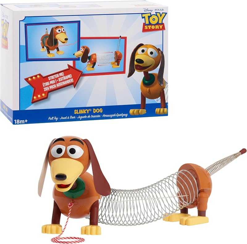 Disney•Pixar Toy Story Slinky Dog Nachziehspielzeug, Hund mit Zugfeder für Jungen und Mädchen ab 18 Monaten von Just Play