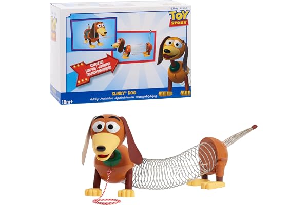 Disney•Pixar's Toy Story Slinky Dog Pull Toy, Walking Spring Toy for Boys and Girls, Officially Licensed Kids Toys for Ages 1