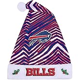 Zubaz NFL Colorful Embroidered Santa Hat for Men and Women, One Size
