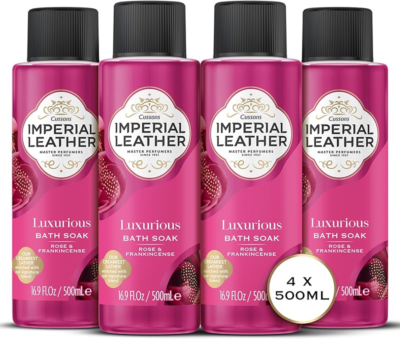 Imperial Leather Rose & Frankincense Bath Soak 4x500ml Luxurious Bubble