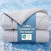 Bedsure Cooling Comforter Blankets for Hot Sleepers, All Season, King | Lightweight Comforter with Dual-Sided Cool Tech, Soft Breathable Duvet Insert, Cold Blanket for Sleeping, Grey, 102x90 Inches