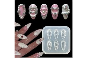 GEHAIWO 3D Cake Piping Nail Mold Silicone Tools Nails Art Resin Icing Piping Molds for Accessories Supplies