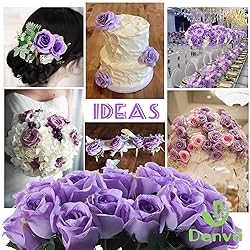 Denvii Artificial Purple Rose Flowers Bouquet of 12