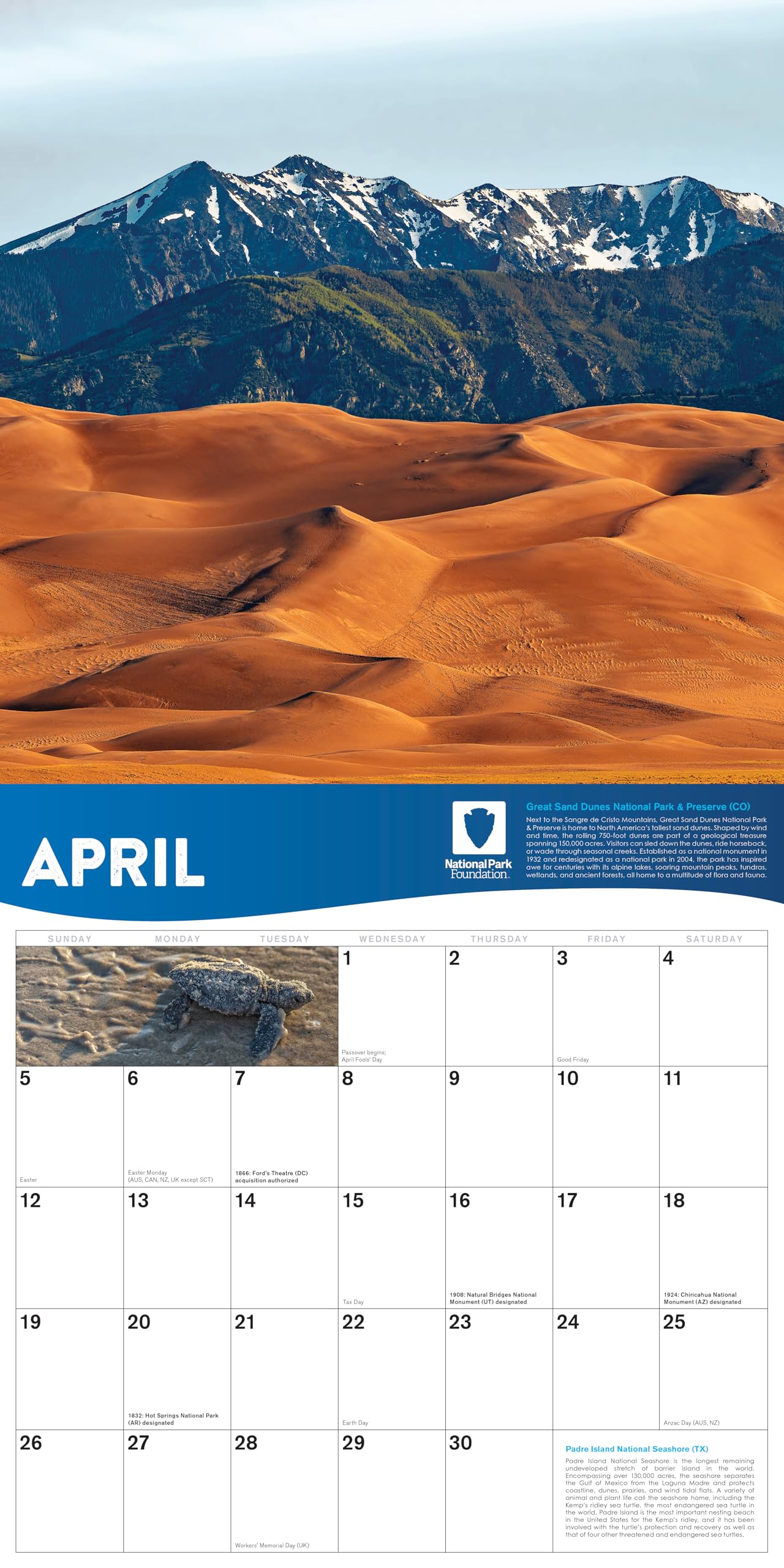 2026 National Park Foundation Wall Calendar