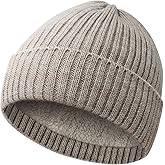 MIG4U Kids Beanie Hat Wool Knitted Warm Fleece Lined, Soft Coral Thick Cuffed Winter Hat Beanie Cap for Cold Weather