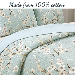 Cozy Line Home Fashions Aqua Teal Turquoise Floral