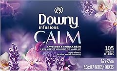 Downy Infusions Dryer Sheets Laundry Fabric Softener, Calm, Lavender & Vanilla Bean, 105 count