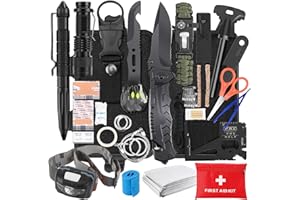 PIXATO Survival Kits, Survival Gear and Equipment 116-in-1, Emergency Kit with First Aid Kit, Tactical Pen, Fishing Kit, Headlamp for Camping, Hiking, Hunting, Gifts for Men, Women, Dad Christmas