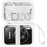 SUTYUP Digital Camera Case for Canon PowerShot ELPH 360 HS A/IXY 650, White | For ELPH 360 / IXUS 285 HS Camera, Hard Travel Storage Protective Case Carrying Bag with Mesh Pocket fit Camera Accessories
