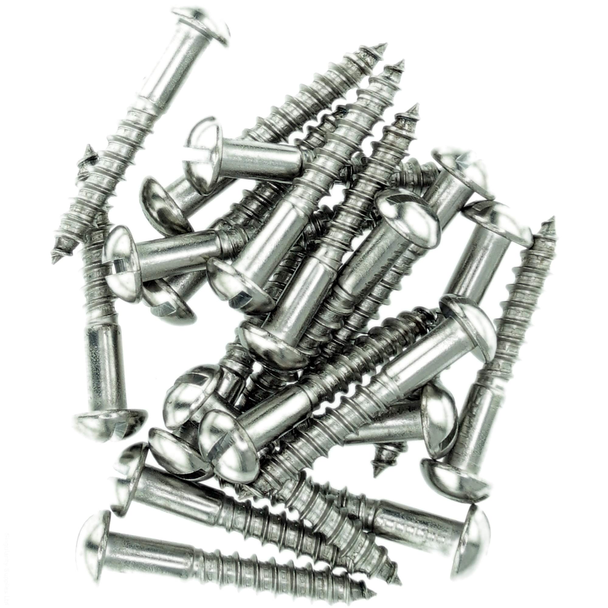 No.10 x 0.63 (5.0mm x 16mm) Slot Pan Wood Screw - Stainless Steel (A2) (Pack of 20)