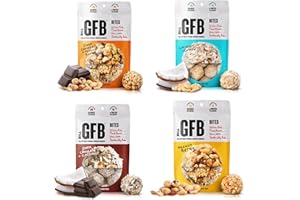The GFB Variety Pack Protein Bites - Gluten Free, Plant Based, Non GMO, Sustainably Made – Ridiculously Tasty, Healthy, Vegan, Protein Energy Balls, 4 oz (4 Count)