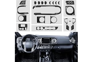 CARLIMEKI Tacoma Interior Modifications, Moulding Cover Trims Custom Fit for Tacoma Gen 3rd (2016-2023), (Outfit 01, Carbon Black)