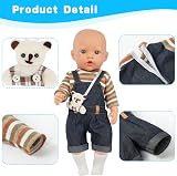 Aolso 14-18 inch Baby Doll Clothes Bear Overalls with Coat Hanger view 4