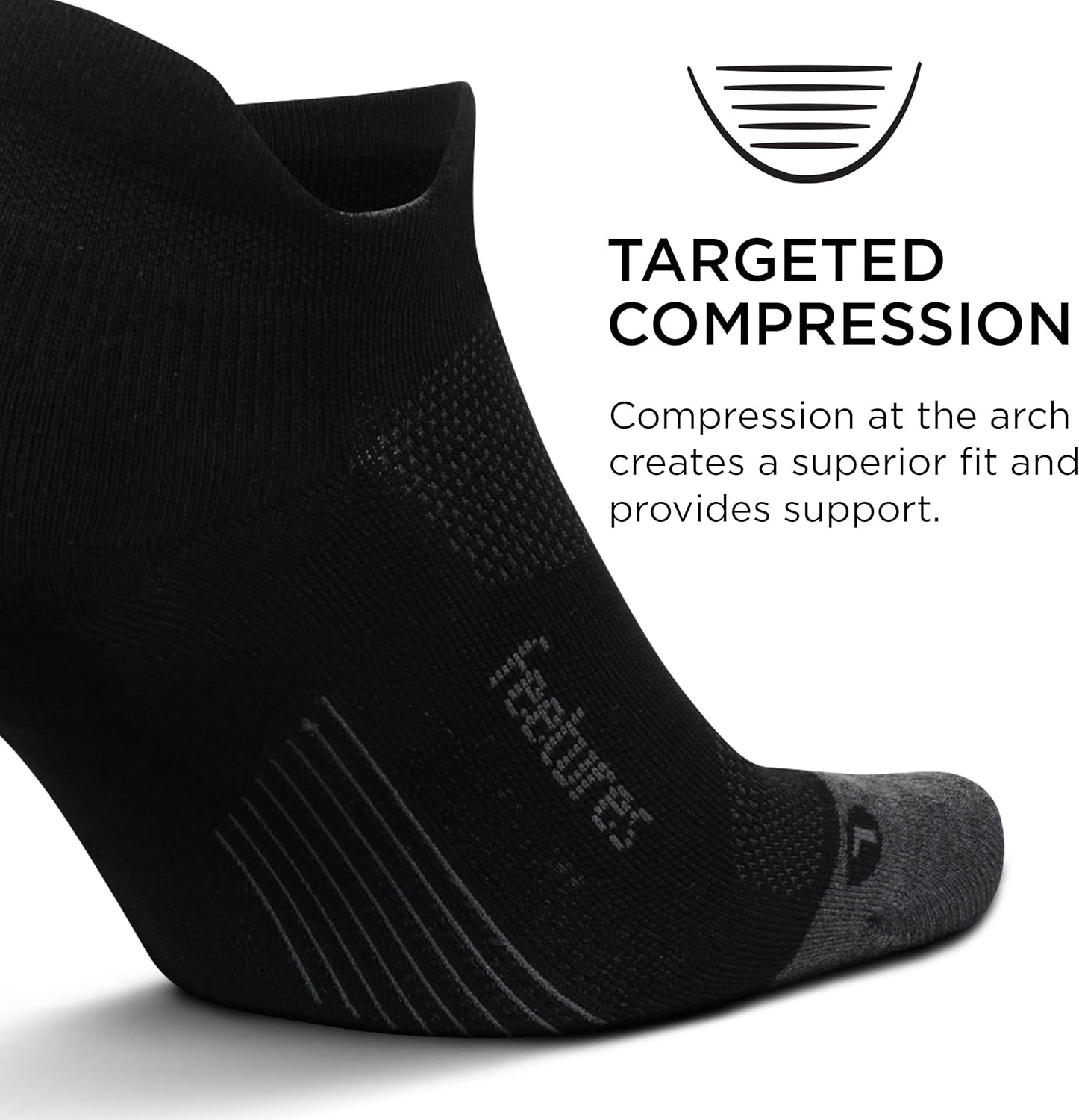 Feetures Unisex Elite Max Cushion No Show Tab Sock Block at  Men’s Clothing store