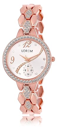 Analogue Rose Gold Dial Women's Watch-LK-215