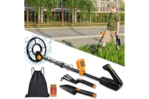 XYNZZEU Metal Detector for Kids, IP68 Waterproof Kids Metal Detector Professional High Accuracy with LCD Display, Adjustable Metal Detector Toys for Kids Boys Girls Lightweight Gold Detector (Orange)