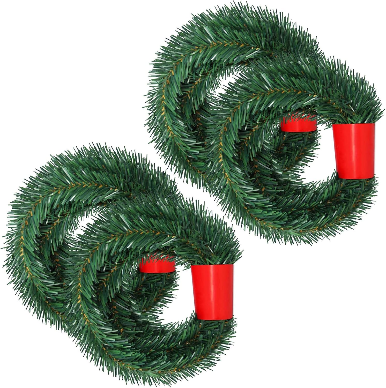 Wreaths, Garlands & Swags - Lvydec 72 Feet Christmas Garland, 4 Strands Artificial Pine Garland Soft Greenery Garland for Holiday Wedding Party Decoration, Outdoor/Indoor Use