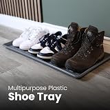 DIVCHI Grey Plastic Boot Tray with Raised Edges Multipurpose Entryway view 2