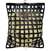 HDYEGY Slow Feed Hay Net for Horses, Durable Hay Feeder Net with O-Rings for Horses Goats Donkeys Sheep Full Day Feeding, Easy to Fill &amp; Hang, Large Capacity, 37" x 30", 2" Holes, Black