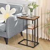 YMYNY C Shape Side Table with Storage Shelf 40x26x61.5 cm Vintage HST004H view 7