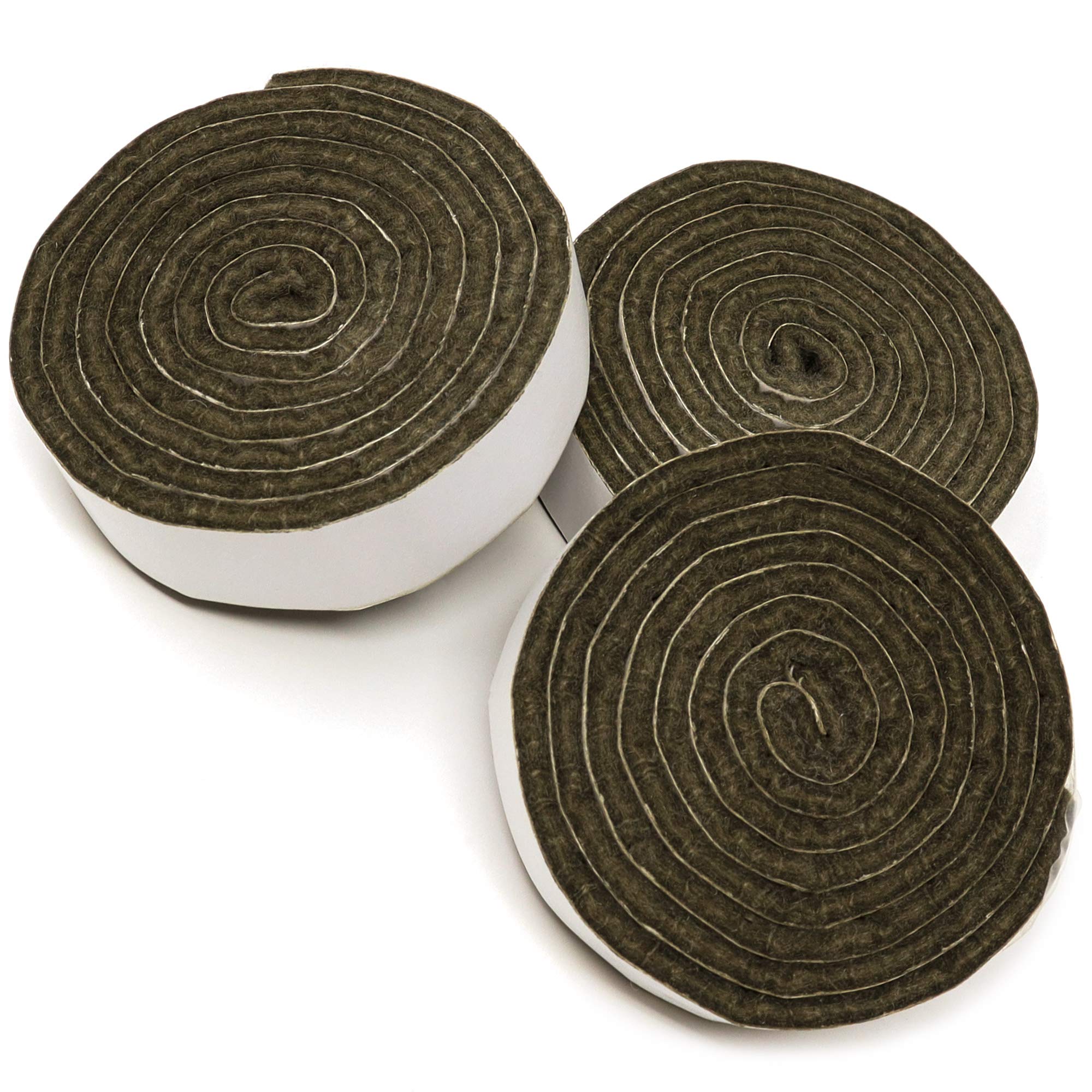Adsamm® / 3 x self-adhesive Felt Strips/Brown / 0.75x39.37'' (19x1000 mm) / rectangular / 0.138'' / 3.5 mm thick stick-on furniture felt glides/Furniture & Chair Glides