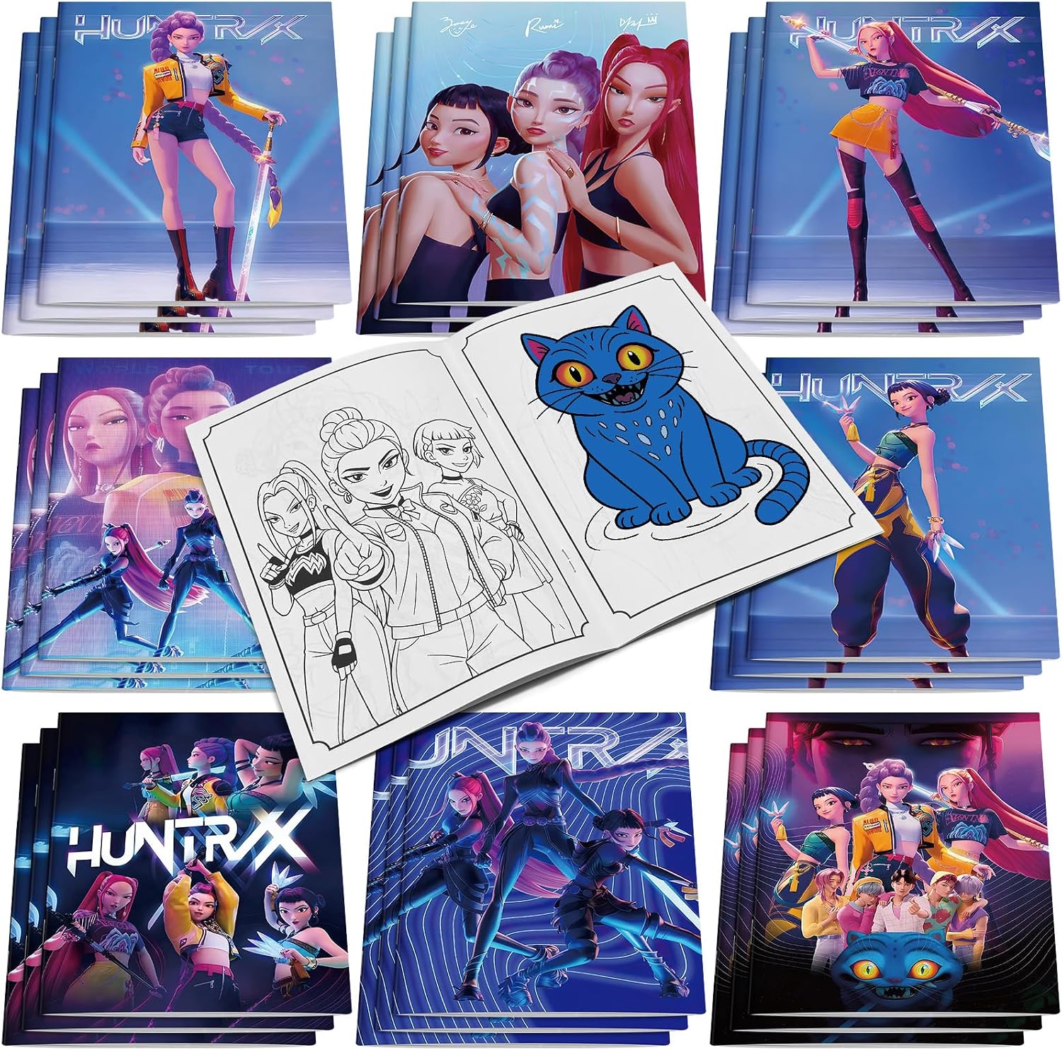 Demon Hunters Birthday Party Supplies, 24PCS Coloring Books for Kpop Birthday Party Gifts, Goodie Bag Stuffers, Classroom Rewards, Decorations, 8 Styles