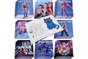 Demon Hunters Birthday Party Supplies, 24PCS Coloring Books for Kpop Birthday Party Gifts, Goodie Bag Stuffers, Classroom Rewards, Decorations, 8 Styles - 1