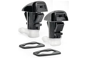 Click&Fit Windshield Nozzle Sprayers compatible with Jeep 2006-2021, Dodge 2007-2018, Chrysler 300 2011-2017 – Wiper washer water jets replacement 68269108AA, 2 pcs Single Fan