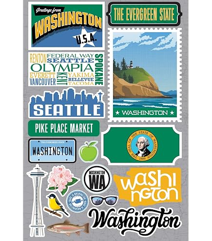 Reminisce Jet Setters 3.0 Dimensional Sticker – Iowa (JET-014), 3D-Aufkleber Für Scrapbooking & Deko