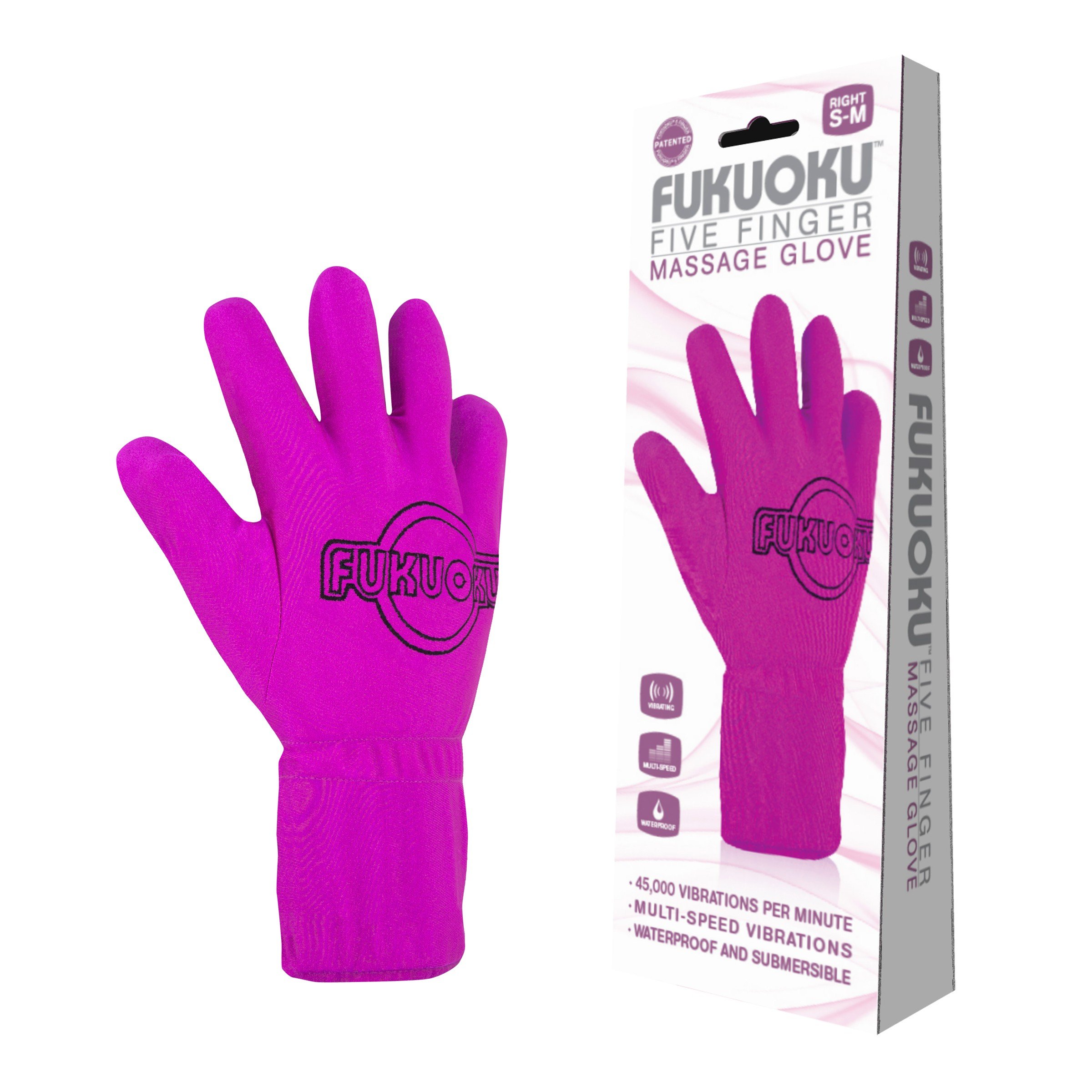 Fukuoku Pink Left Hand Five Finger Vibrating Massage Glove
