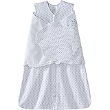 Halo Sleepsack 100% Cotton Adjustable Swaddle (Small, Blue/Grey Dot)