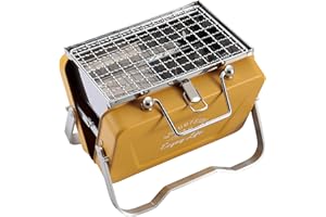 Captain Stag Monte UG-80 Barbecue Stove, Grill, V-Shape, Tabletop Grill, B6 Type, Old Yellow