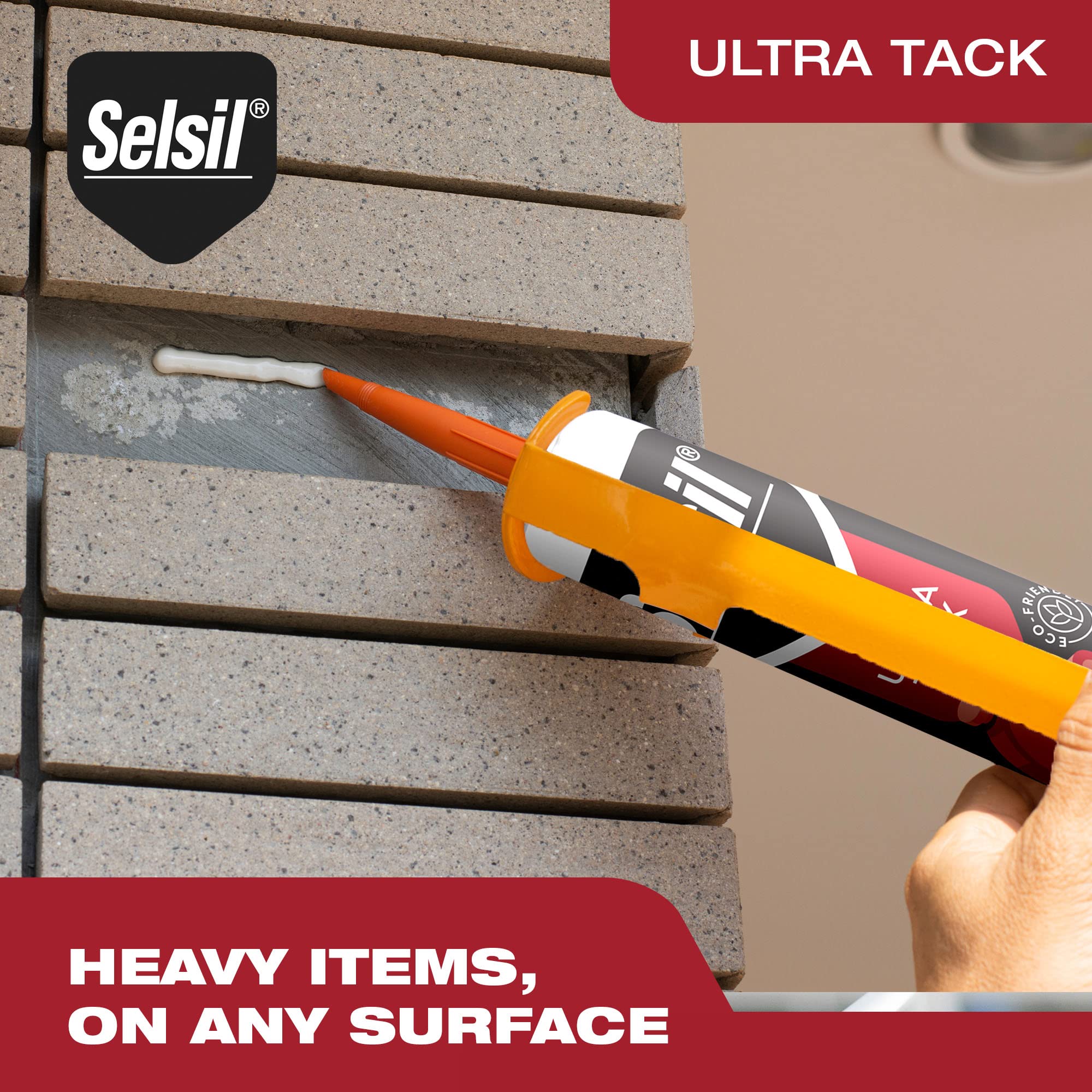 SELSIL Ultra Tack 660 LBS (300 Kg) Carrying Capacity, Hybrid & Paintable Bonding Glue, Super Glue, Wood Glue, Adhesive Glue, Bonds in 5 Seconds, Waterproof Mounting White Glue, 9.80 Fl oz. (290 ml)